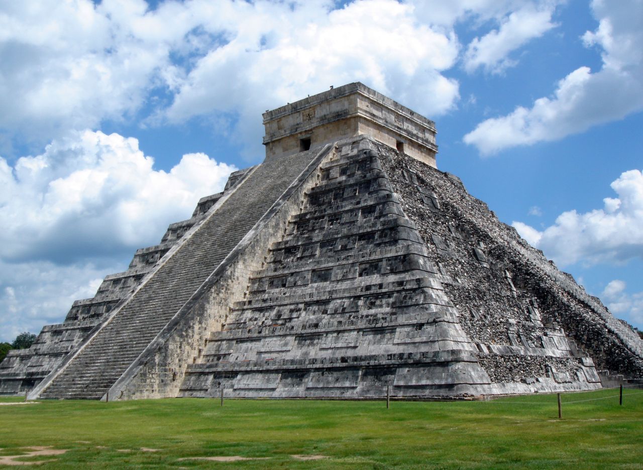 The majestic Pyramid of Chichen Itza, an ancient Mayan wonder in Mexico.